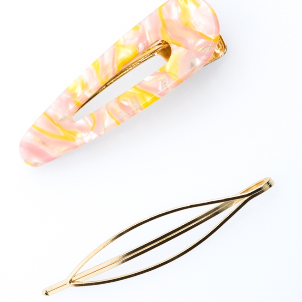 Aesthetic Marble Drop & Leaf Set - Lemonade